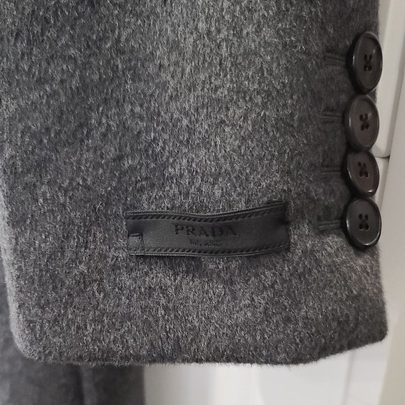 Prada Double-Breasted Wool/Cashmere Blend Coat - Picture 9 of 16